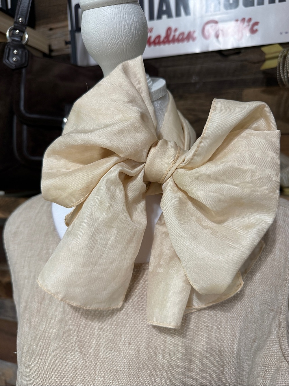 Elegant Cream Silk Scarf